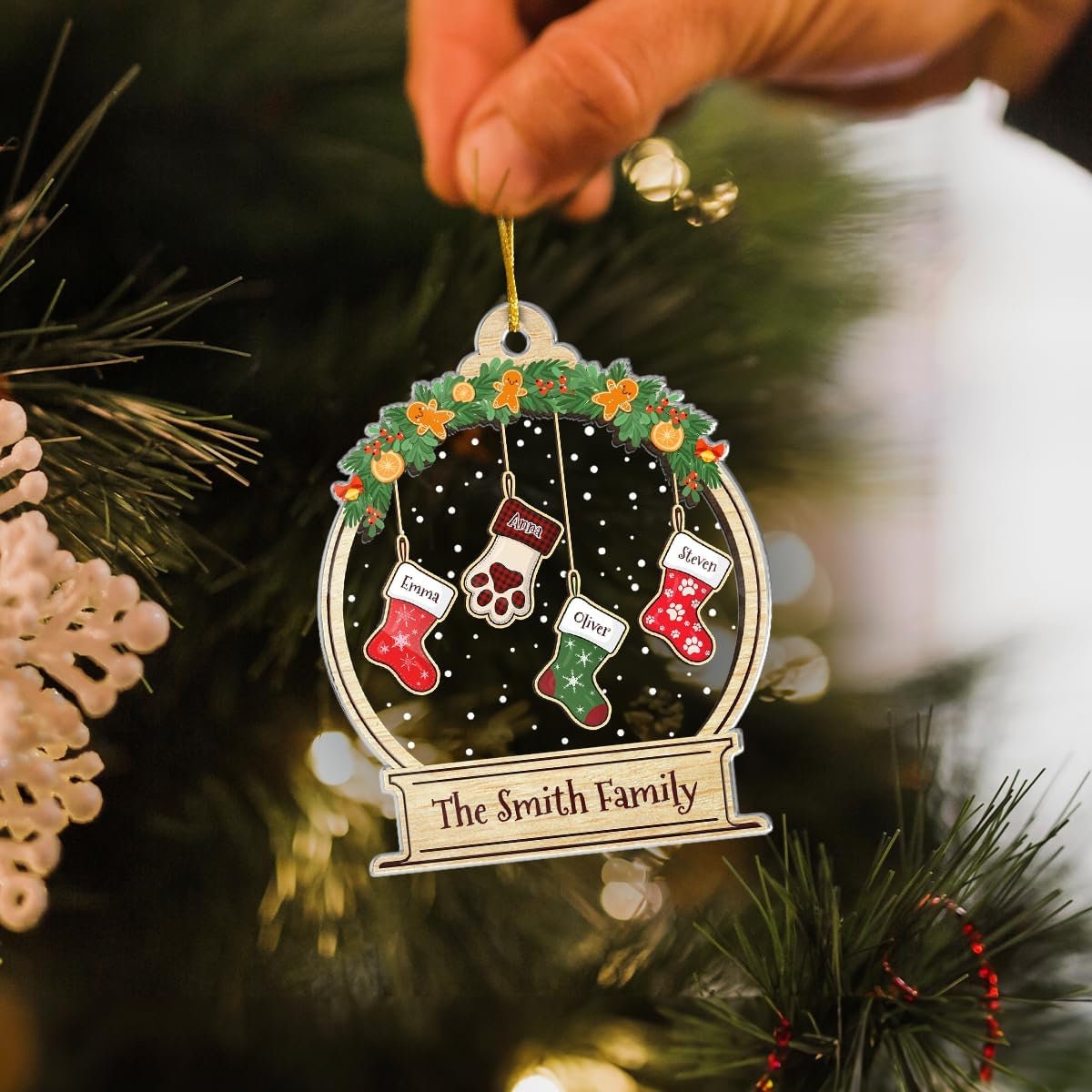 Stockings Were Hung On The Chimney - Personalize With Family Initials - Live Edg