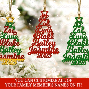 Personalized  Family Name Christmas Ornament| Christmas Tree Name Ornament| 2023 Family Ornament| Christmas Tree Ornament With Family Names