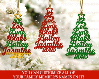 Personalized  Family Name Christmas Ornament| Christmas Tree Name Ornament| 2023 Family Ornament| Christmas Tree Ornament With Family Names