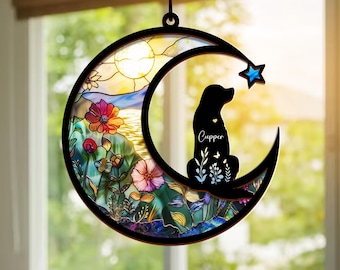 Regalo personalizado de condolencias por la pérdida de un perro, regalo conmemorativo para un perro, atrapasol conmemorativo personalizado para un perro, regalo conmemorativo para una mascota, decoración para el coche.