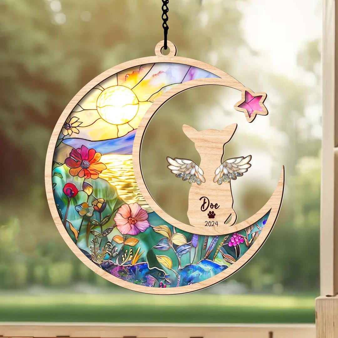 Custom Photo Everyone Is Taught That Angels Have Wings - Memorial Personalized Window Hanging Suncatcher - Sympathy Gift For Pet Owners, Pet Lovers