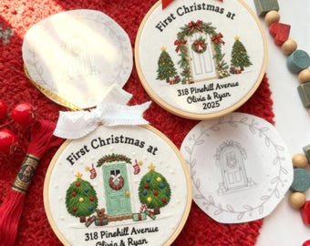 Embroidered Our First Christmas New Home Bauble, First Christmas in New Home Ornaments, New Home Decor, Personalised New Home Ornament 2025
