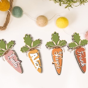 Etiquetas personalizadas para cestas de Pascua con forma de zanahoria / Etiquetas con nombre de Pascua para nietos / Etiqueta de zanahoria personalizada / Etiqueta con nombre personalizada