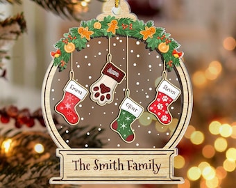 Stockings Were Hung On The Chimney - Personalize With Family Initials - Live Edg