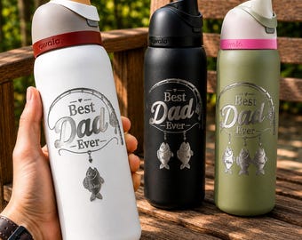 Personalized Owala Tumbler with Children Names, Outdoor Camping Gift for Father, Insulated Sports Bottle, Custom Dad Water Bottle
