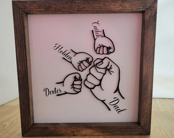 Personalized gifts for Dad wooden plaque, Fathers day gift from kids wood sign, Fathers day personalized gift, Dad gift from kids