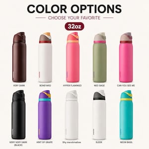 Puede incluir: Diez botellas de agua aisladas de 946 ml cada una, en varios colores: marr&oacute;n oscuro, rosa, verde, etc. Cada botella tiene un dise&ntilde;o &uacute;nico en la tapa y lleva el nombre de su color.