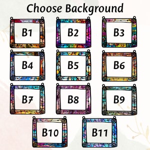 May include: Choose a background for your design from 11 different colorful mosaic patterns. Each pattern is labeled with a letter and number, such as B1, B2, B3, and so on.