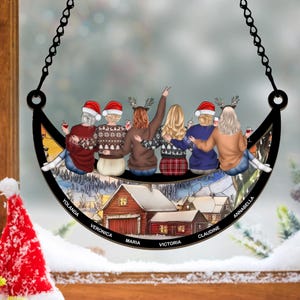 Custom Best Friend Christmas Ornament 2024, Friends Are Like Stars, Bestie Window Hanging Suncatcher|Bestie gift, Besties Christmas Ornament