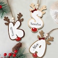 Personalized Christmas Letter Name Ornament, Monogram ornament 2024| Reindeer Retro Letter Ornaments, Stocking Tags, Custom initial ornament