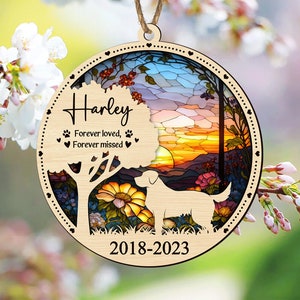 Dog Memorial Suncatcher Available in all breeds| Loss of Pet Sympathy Gift| Gift for Dog Lovers| Pet Loss Sympathy Gift pet death
