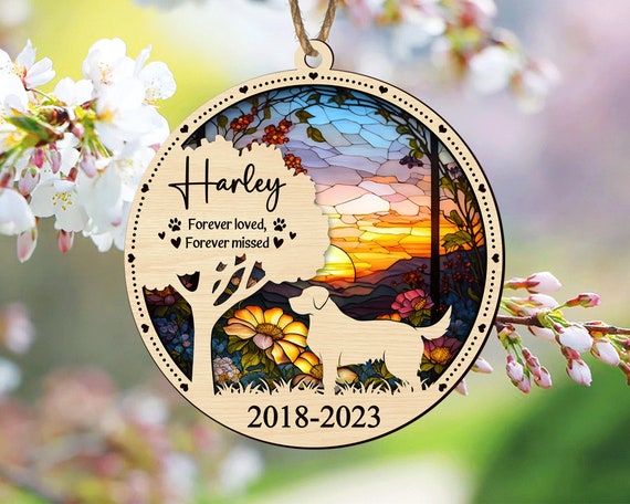 Dog Memorial Suncatcher Available in all breeds| Loss of Pet Sympathy Gift| Gift for Dog Lovers| Pet Loss Sympathy Gift pet death