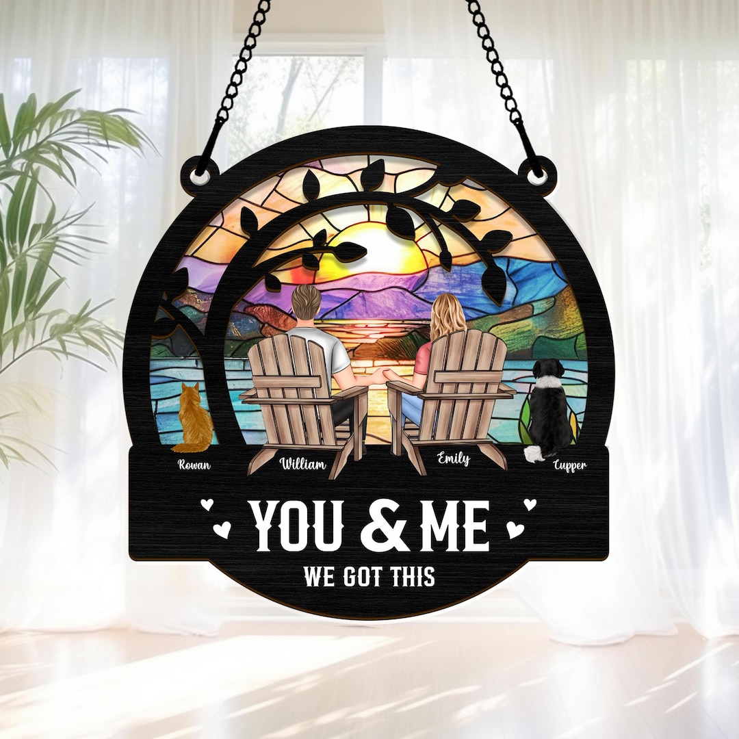 New You and Me We Got It Suncatcher, Anniversary Gift for Husband, Wife