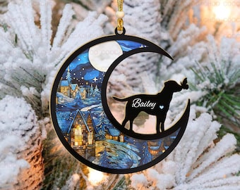 Personalized Christmas Gift for Dog Lovers| Loss of Pet Sympathy Ornament 2023| Pet Memorial Suncatcher| Custom Dog Breed Memorial Ornament