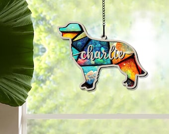 Custom Dog Breed Memorial Suncatcher| Pet Memorial Gift| Loss of Pet Sympathy Gift| Gift for Mothers| Dog Memorial Gift l In Loving Memory