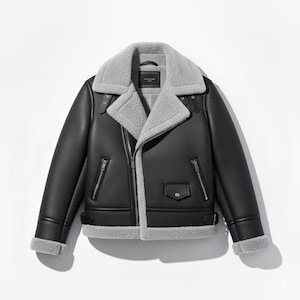 Men’s Black Shearling Aviator Jacket | Real Sheepskin Leather B3 Bomber Flight Coat | Classic Pilot Jacket | Warm Fur-Lined Winter Outerwear