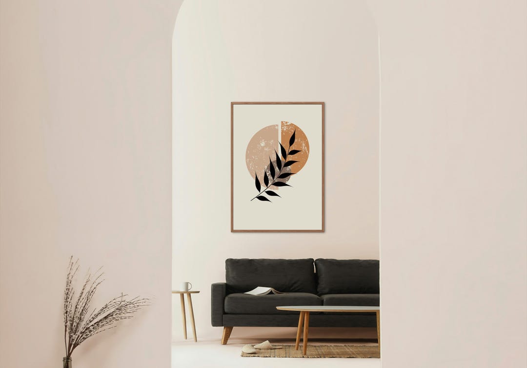 Boho Abstract Wall Art Set 2 . Mid Century Modern Digital Download Art ...