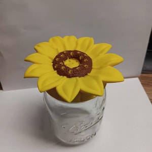 Sunflower Fruit Fly Trap - fits standard mason jar - 2 pack - yellow and brown