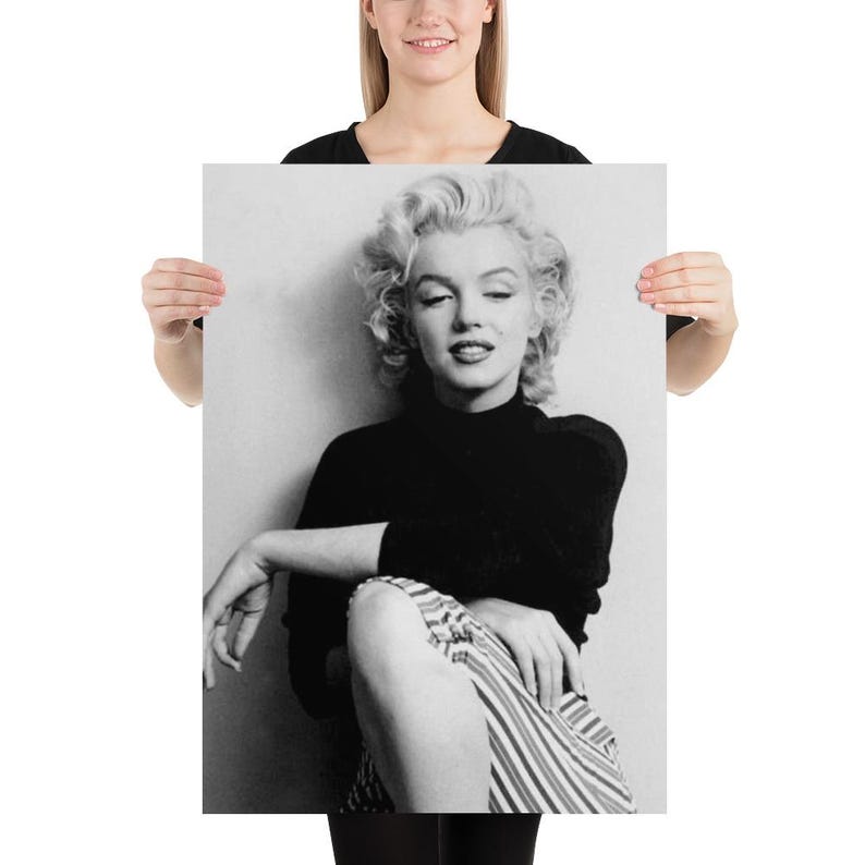 Marilyn Monroe Classic Portrait Poster - Black and White - Hollywood ...