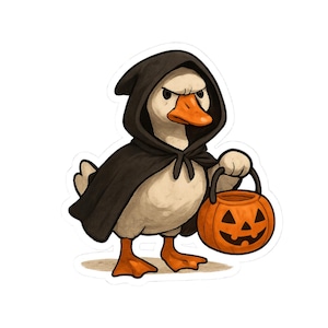 Halloween Goose Kiss-Cut Stickers, Cute Halloween Decor, Duck Stickers, Spooky Laptop Stickers, Fall Gift Ideas