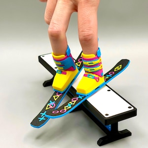 Magnetisk fingerskidset – Retro – Miniskidleksak | Rolig Fidget för skid- och snowboardåkare