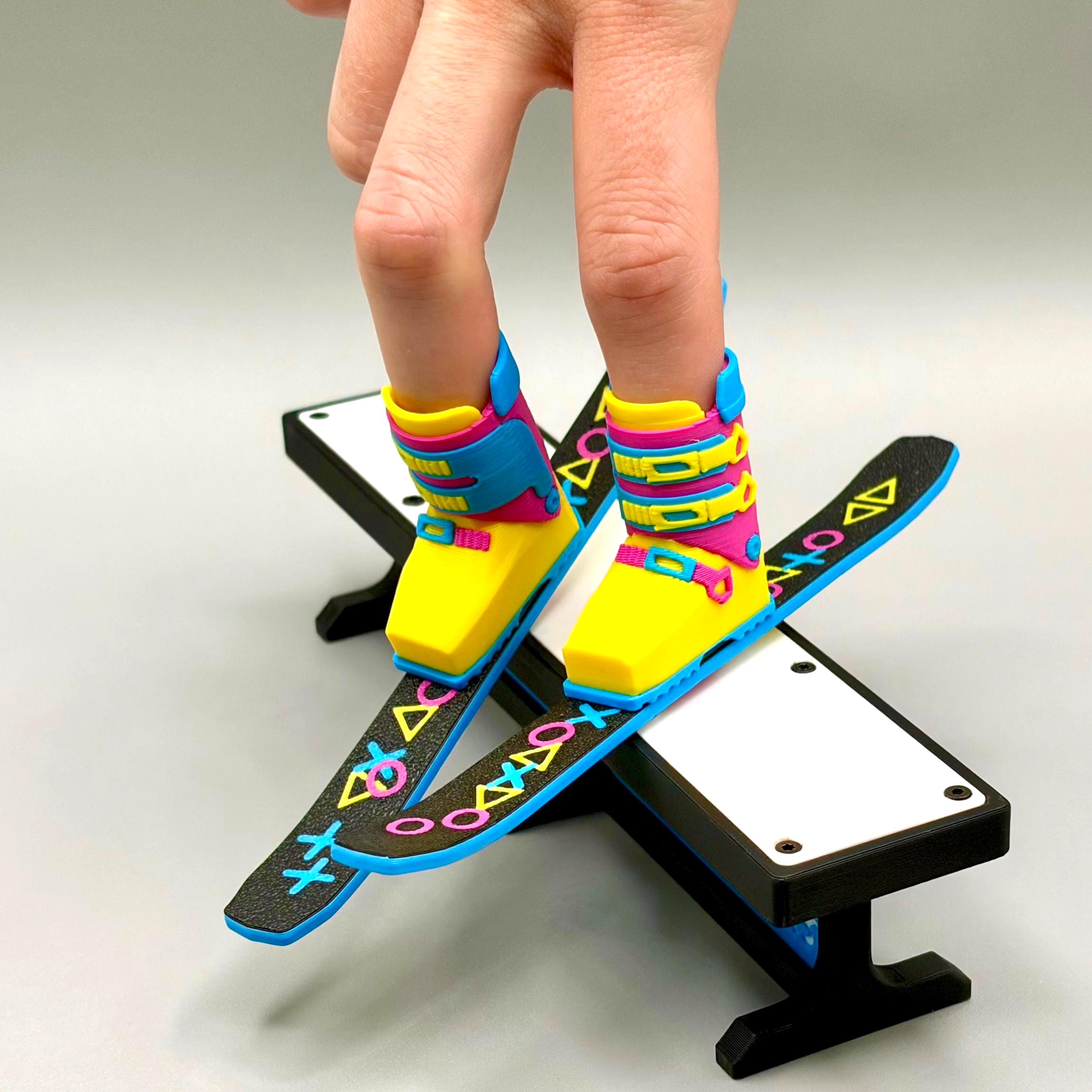 Magnetic Finger Ski Set – Retro – Mini Ski Toy Gift | Fun Fidget