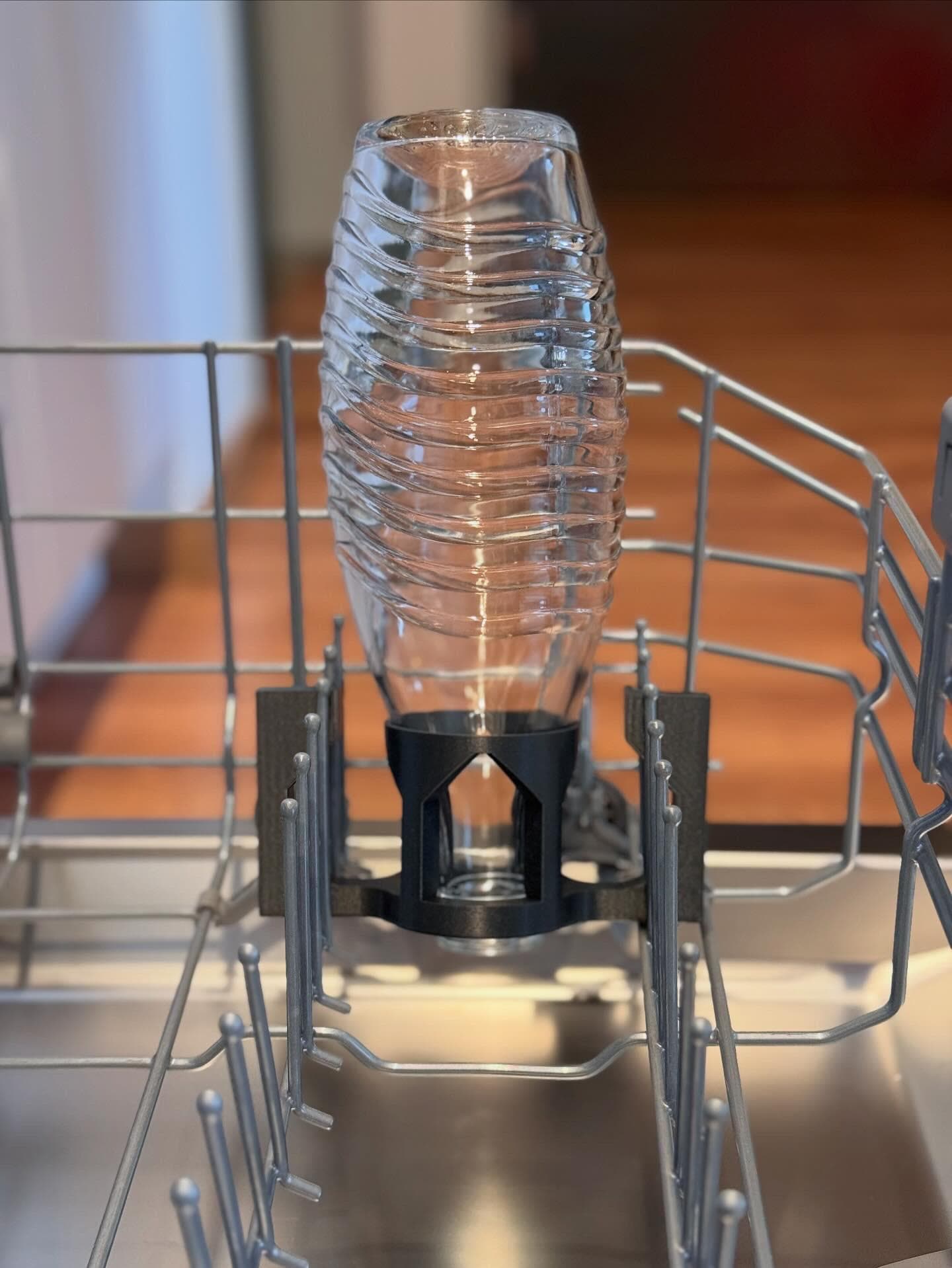 EDELFINK Spülmaschineneinsatz 5 Stück – Optimaler Flaschenhalter Für SodaStream Flaschen & Glaskaraffen, Edelstahl 304 Mit Gummikappen, Für Alle Spülmaschinen