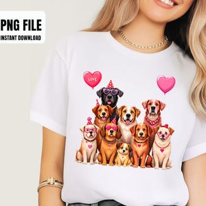 Dog Lover Valentines Day Present for Women and Kids Puppy Sublimation Design, Digital Graphics, PNG Illustrations, Instant Download