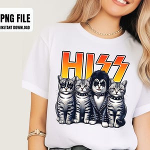 Cute Hiss Cats Rock Kittens Kitty Rocking Music Cat Lovers Sublimation Design, Digital Graphics, PNG Illustrations, Instant Download