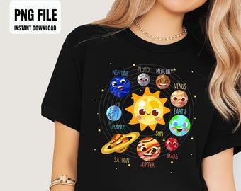Lindo diseño de sublimación de Plutón, futuro astronauta, planeta del sistema solar, gráficos digitales, ilustraciones PNG, descarga instantánea.