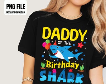 Anniversaire papa enfants requin papa fête assortie famille sublimation design, graphiques numériques, illustrations PNG, téléchargement immédiat