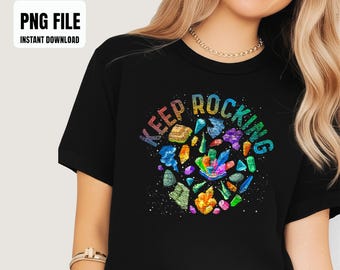 Colorful Rock Collector Earth Scientist Gift Funny Geology Sublimation Design, Digital Graphics, PNG Illustrations, Instant Download