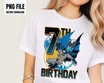 7th Birthday Action Shot Sublimation Design, 7th Birthday, Girl Birthday PNG, Instant Download