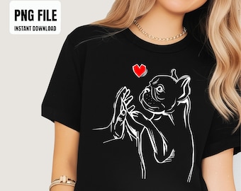 French Bulldog Frenchie Love Dog Mom Women Girls Sublimation Design, Digital Graphics, PNG Illustrations, Instant Download