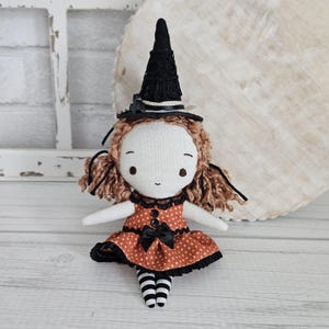 Witch doll Handmade Ragdoll soft doll primitive doll Halloween decor