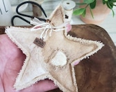 Antique shabby grungy old American star decor. Farmhouse. Neutral. Lace