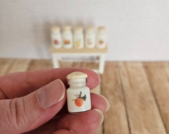 mini decoration for dollhouse Miniature kitchen canister jar with fruit dollhouse decor 1:12