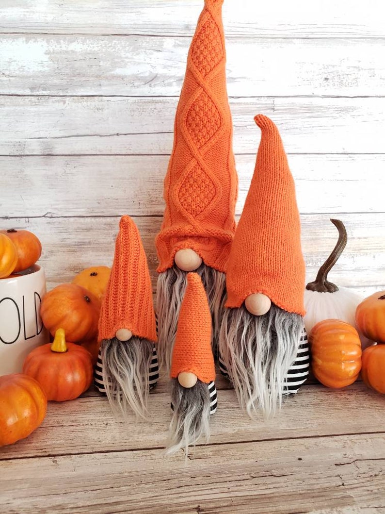 Halloween Gnomes. Faux fur. home decor. Modern farm house felt Etsy