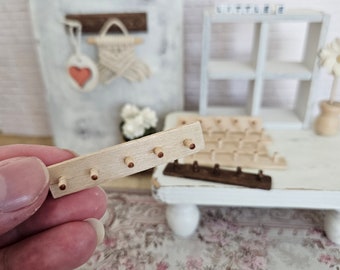 mini peg rack coat rack decoration for dollhouse Miniature wall art dollhouse furniture 1:12