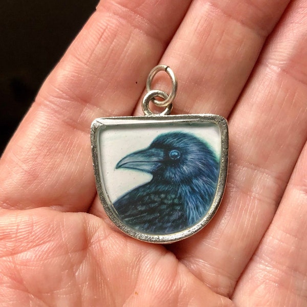 Crow Raven Jewelry||silver raven pendant|raven jewelry gift|raven necklace|raven art|raven gift|raven art pendant|Raven gift