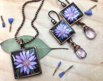 Spiritual Yoga Jewelry Set, Nature Flower Gift