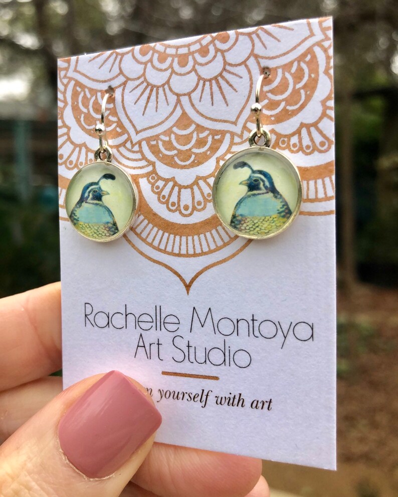 Silver Quail EarringsNature Jewelry Giftquail earrings for herEarthy Silver JewelryOrinthology Gift