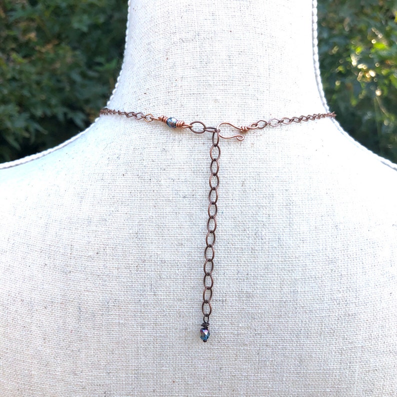 Copper Crow Pendant With Smoky Quartz Gemstone Danglecrow Etsy