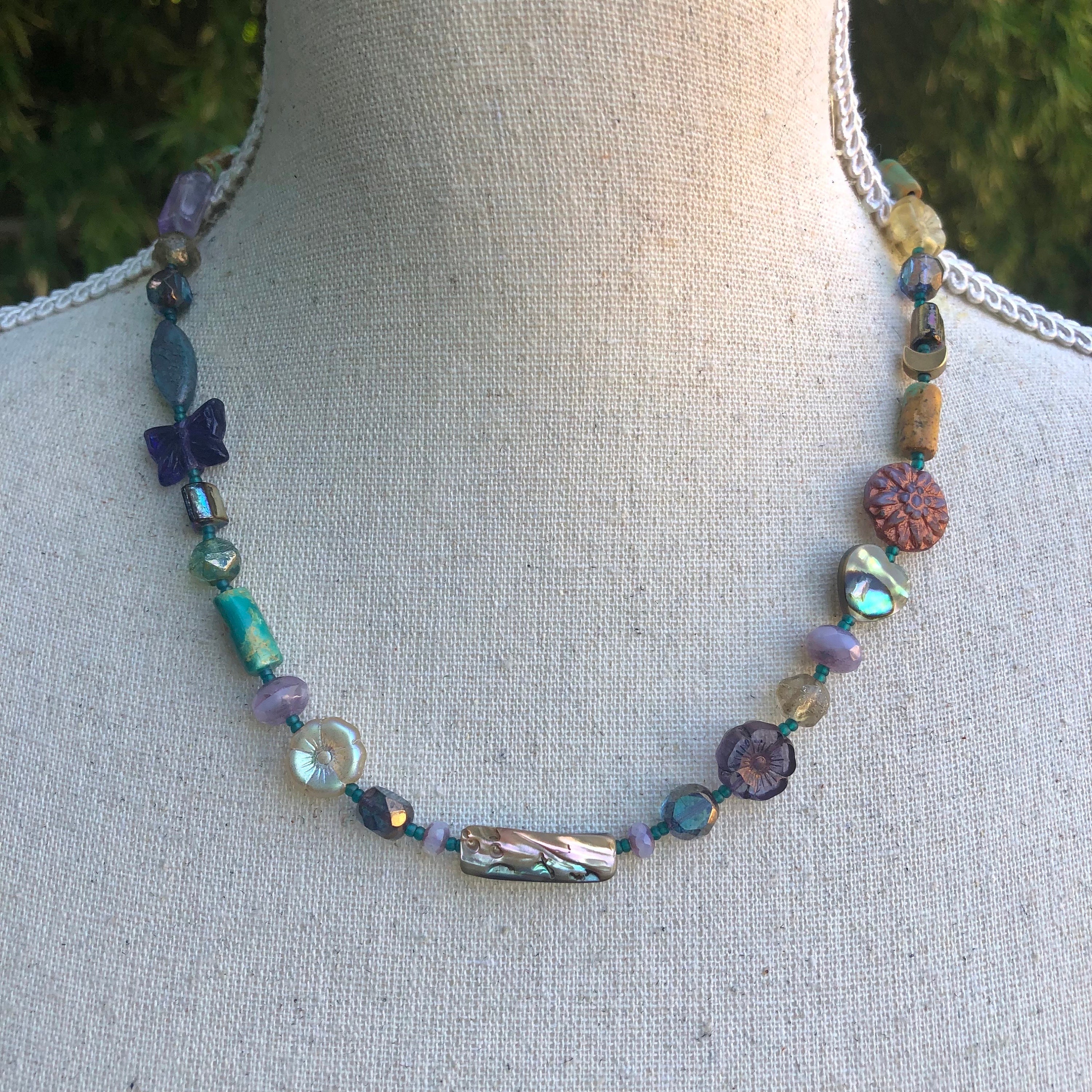 Multi Color Seed Bead & Glass Handmade Bracelet