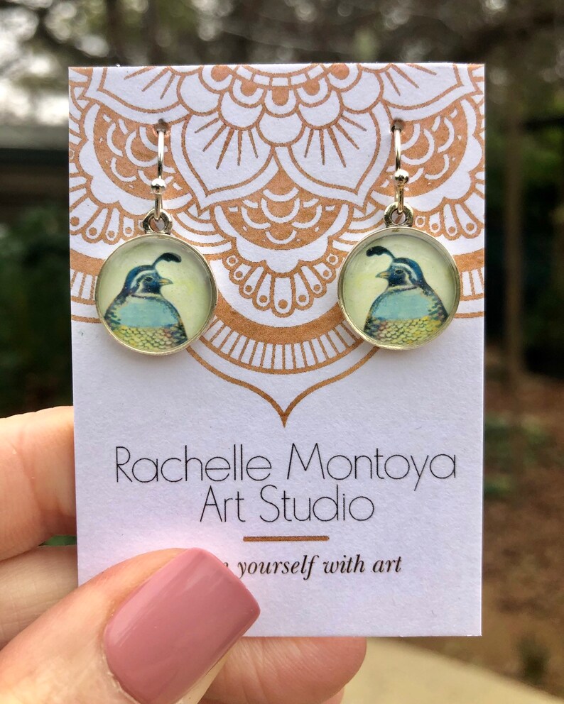 Silver Quail EarringsNature Jewelry Giftquail earrings for herEarthy Silver JewelryOrinthology Gift