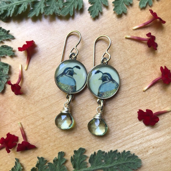Silver Quail EarringsNature Jewelry Giftquail earrings for herEarthy Silver JewelryOrinthology Gift