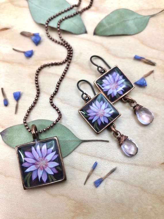 Spiritual Yoga Jewelry Set, Nature Flower Gift