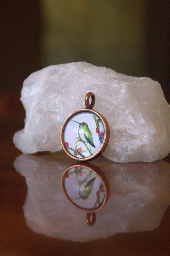 Hummingbird|illustrated hummingbird Pendant|hummingbird jewelry gift idea for her|hummingbird gift for her|hummingbird illustration jewelry