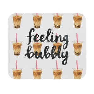 Feeling Bubbly Mouse Pad | Cute Boba Tea Desk Accessory, Colorful Office Decor, Gift for Tea Lovers, Fun Workstation Essential