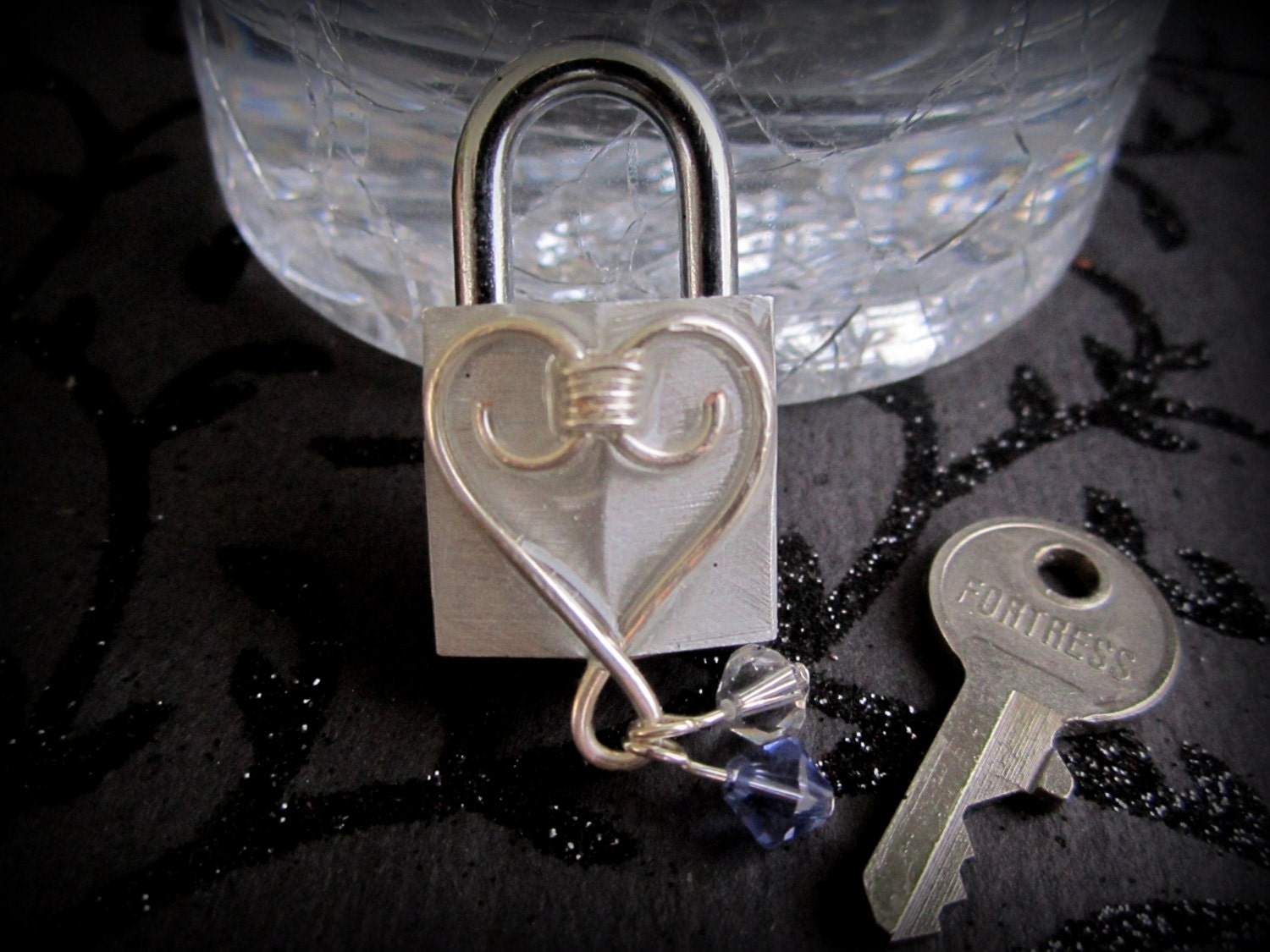 Choker Lock Embellished Padlock Lock and Key Mini Lock Etsy